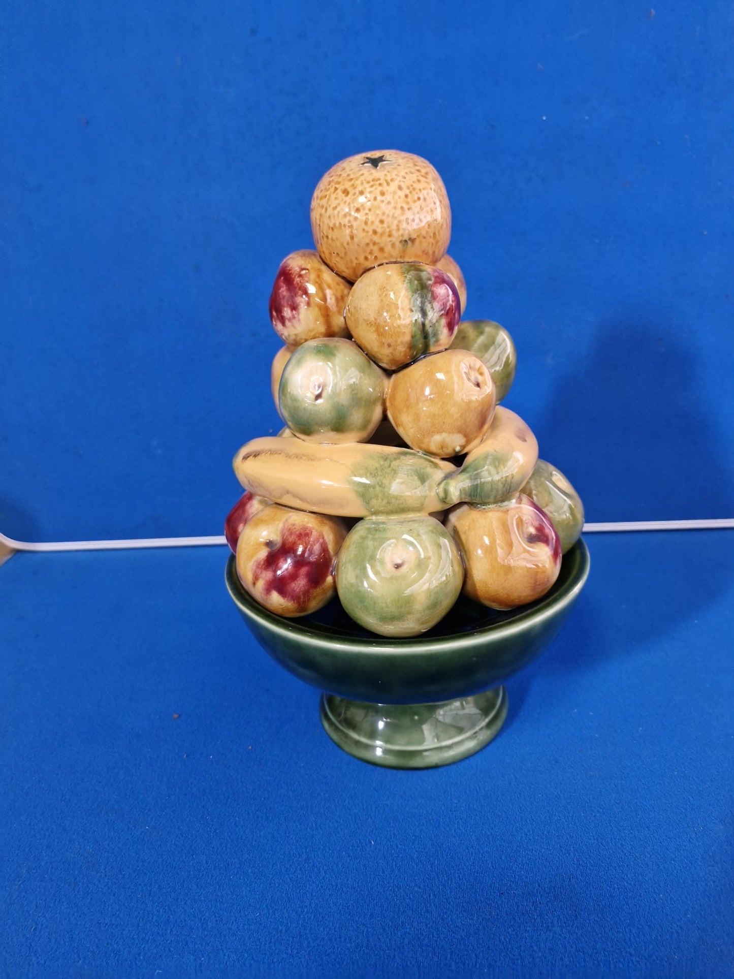 Vintage Majolica Pottery Fruit Topiary Centrepiece from Portugal