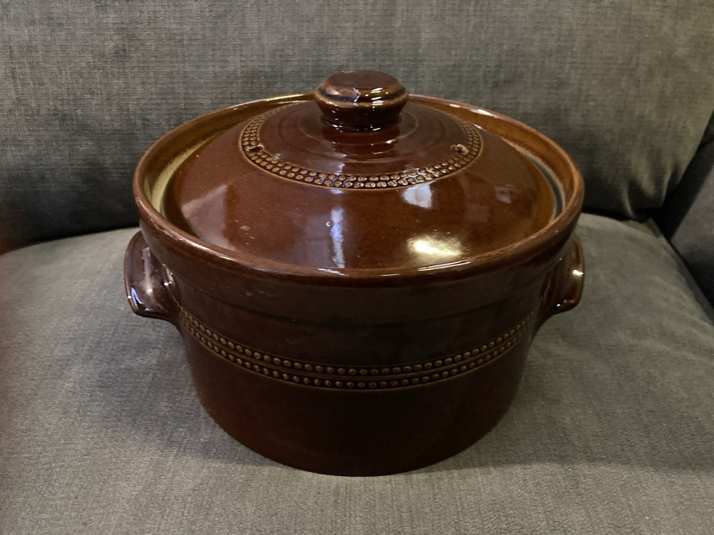 Vintage Pearsons 3.5L Treacle Glaze Stoneware Casserole Dish with Lid – England