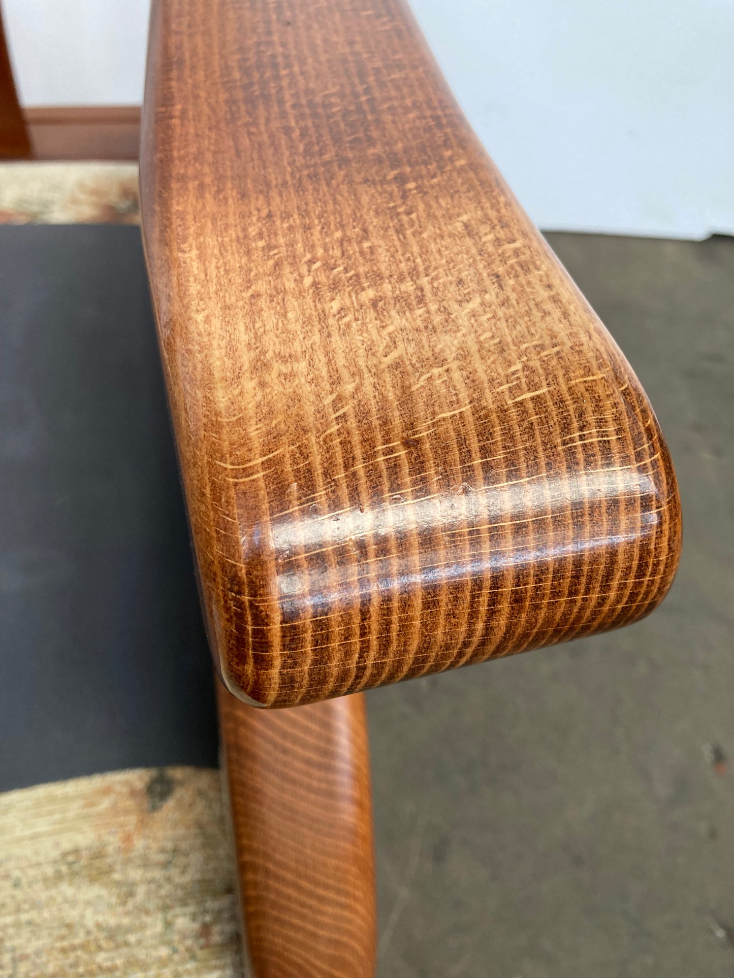 Vintage bergere & oak armchair