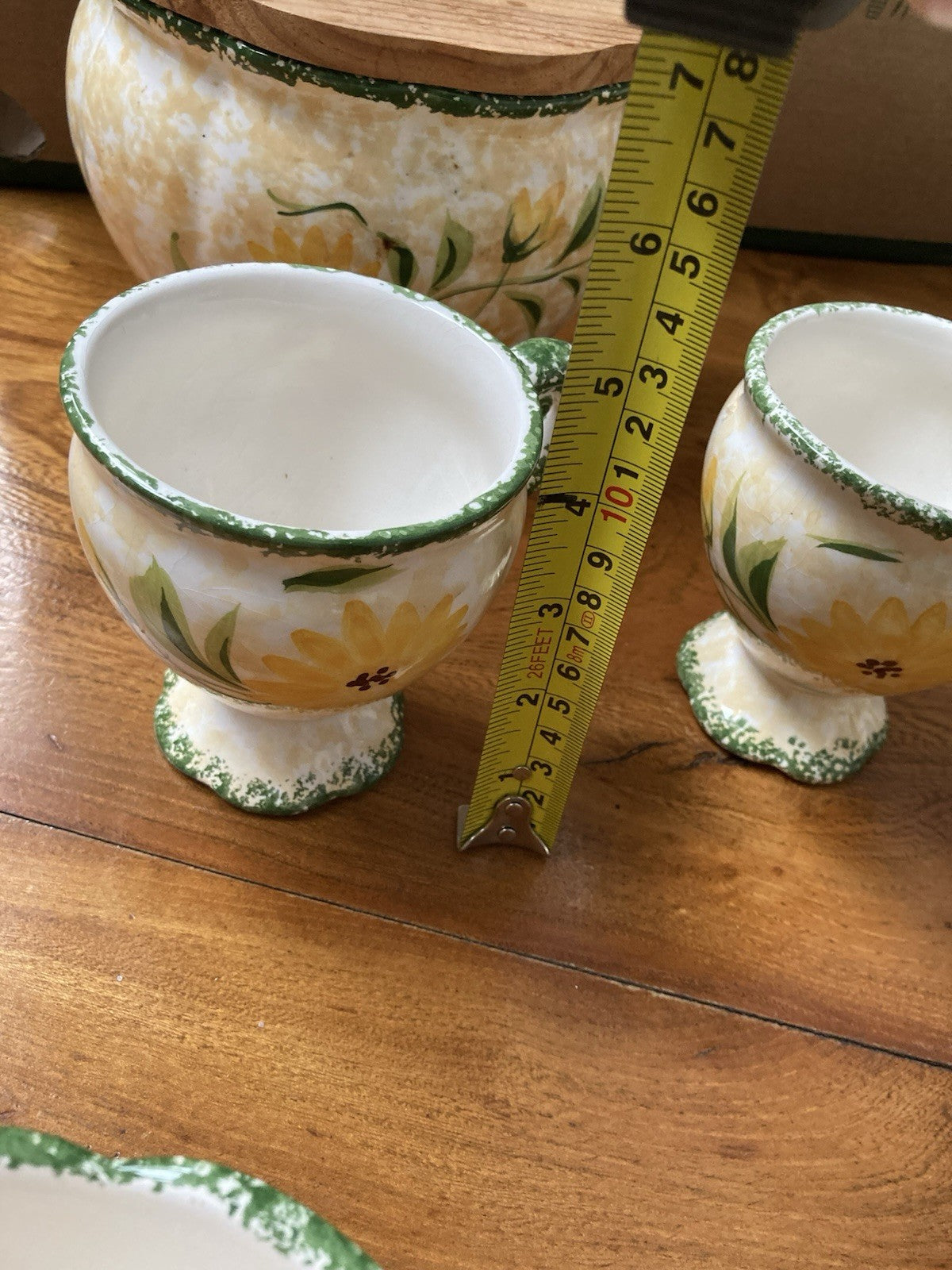 Vintage Obrarte Portugal Sunflower Tea Set – Teapot, Creamer, Sugar Bowl & Cups