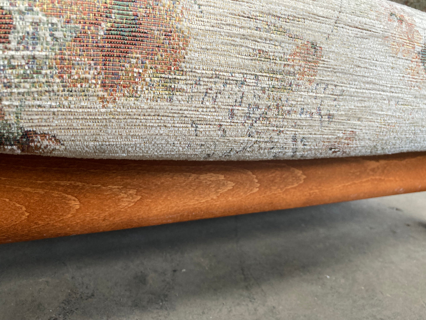 Vintage bergere & oak armchair