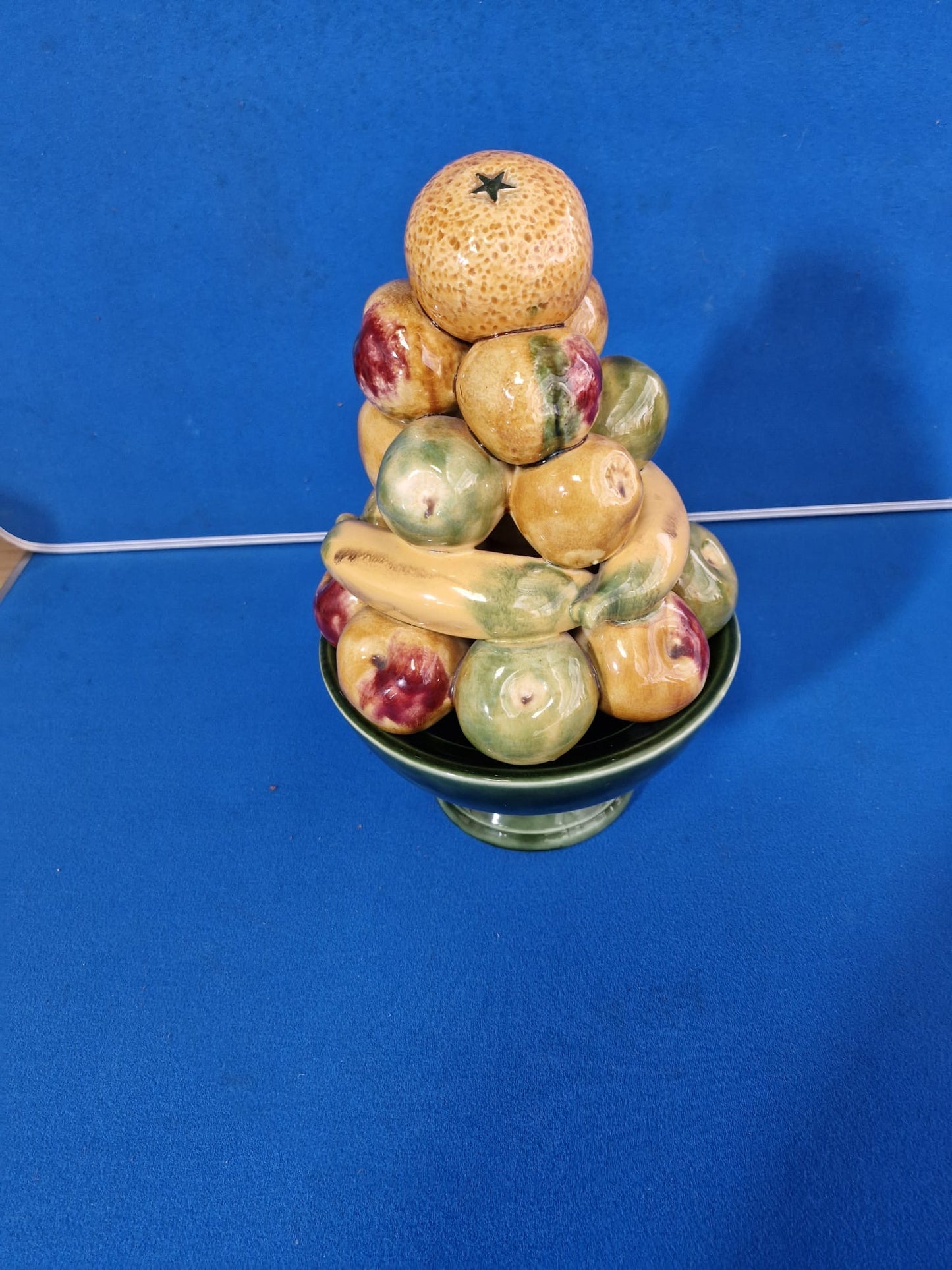 Vintage Majolica Pottery Fruit Topiary Centrepiece from Portugal