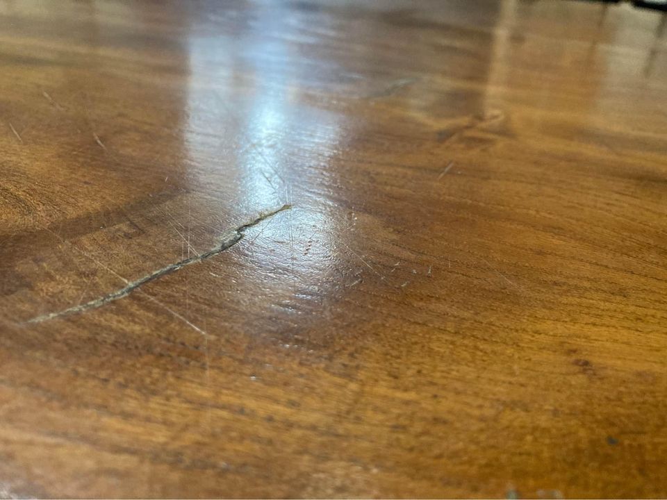 large vintage solid wood card table with carved club design - man cave - dining table