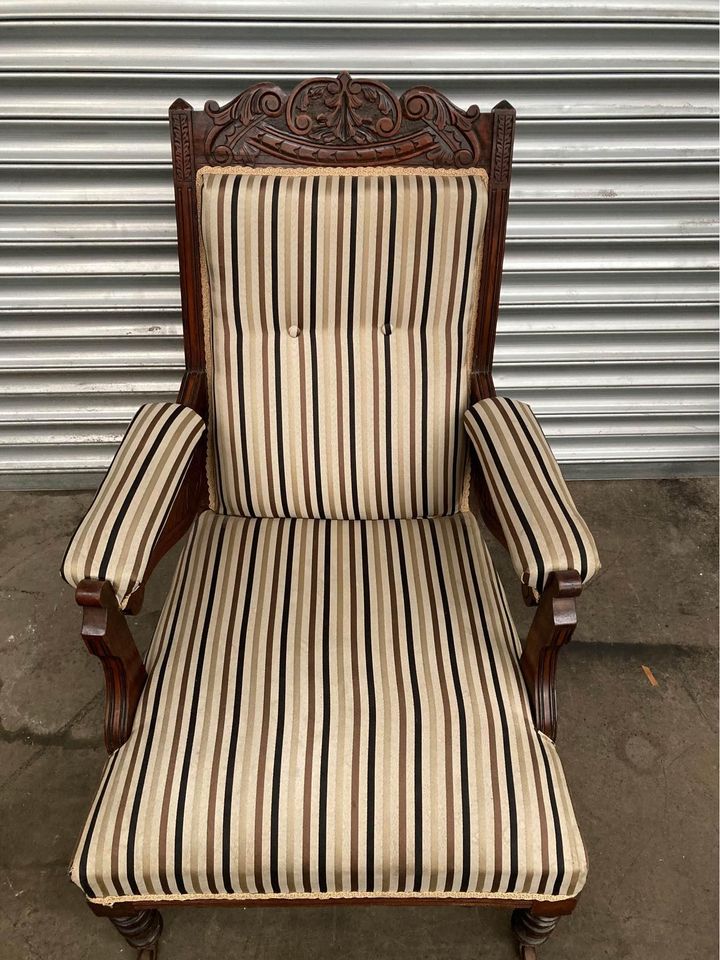 Beautiful carved Victorian armchair on castors