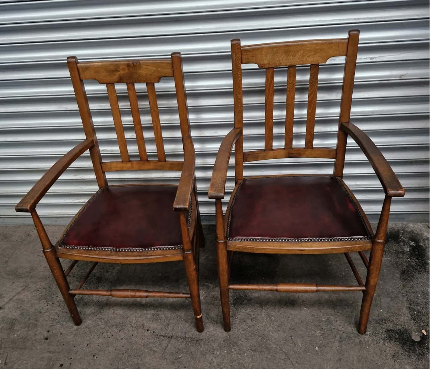 Rare Arts & Crafts Oak Armchairs for Sale - Circa 1900-1910!