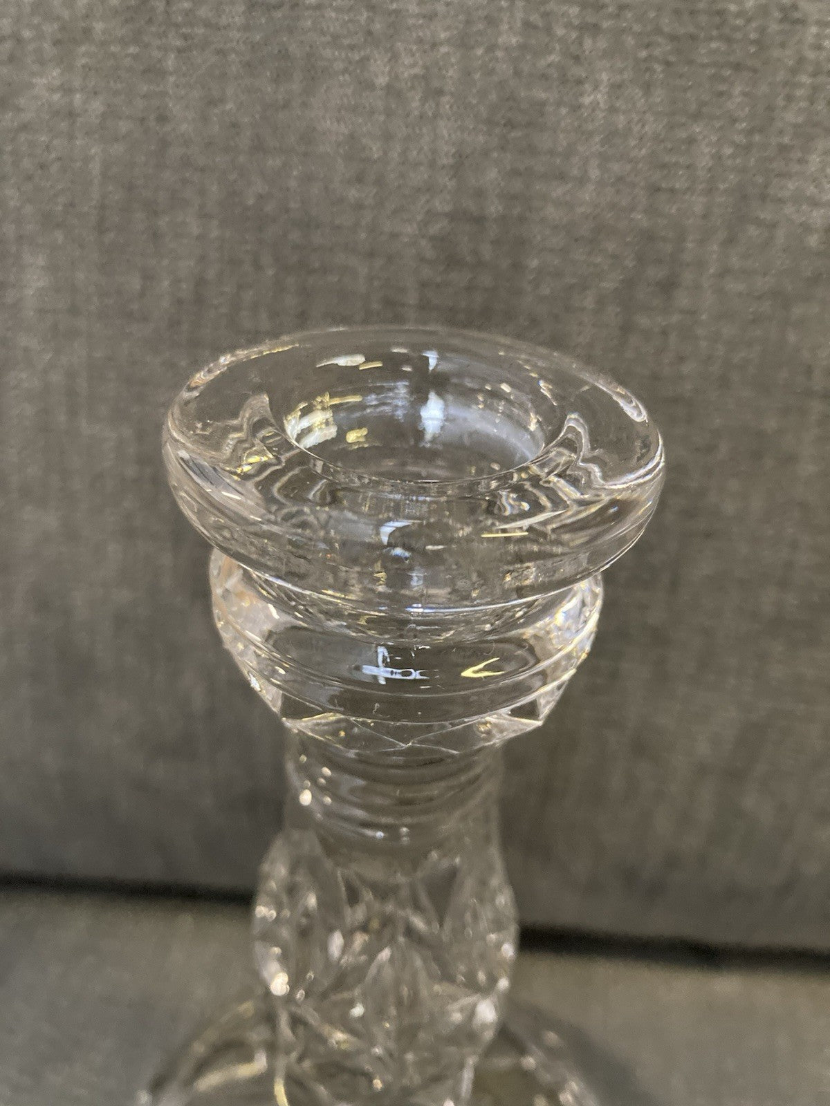 Vintage Sowerby Ellison Clear Pressed Glass Candlesticks Pair 1930s–1950s