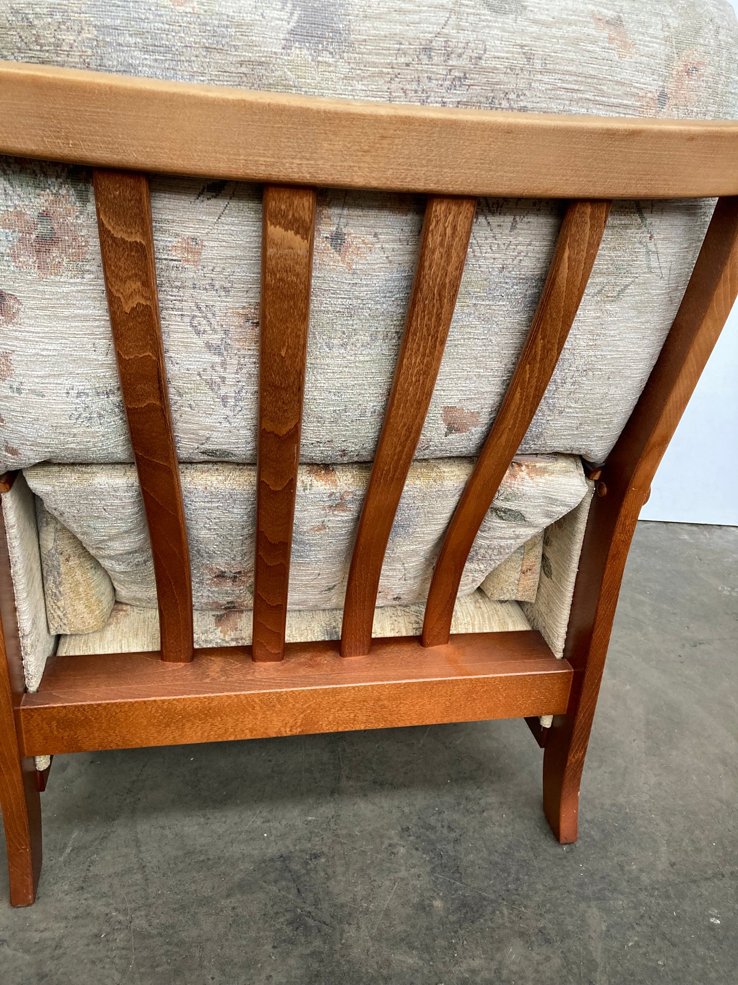 Vintage bergere & oak armchair