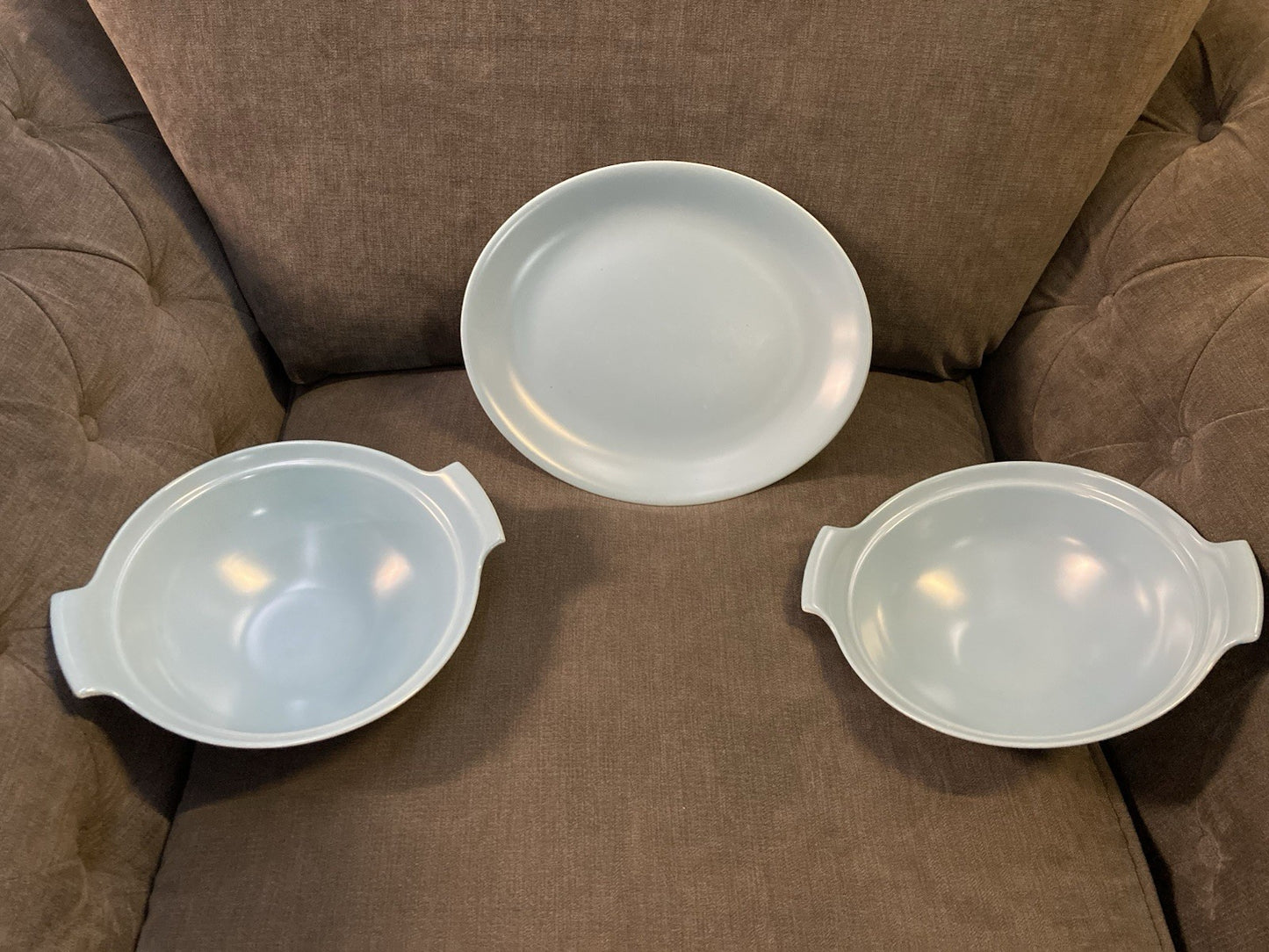 Poole Pottery Twintone  Sky Blue & Dove Grey – Vintage Serving Set