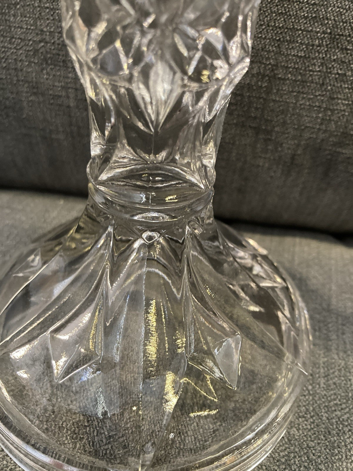 Vintage Sowerby Ellison Clear Pressed Glass Candlesticks Pair 1930s–1950s