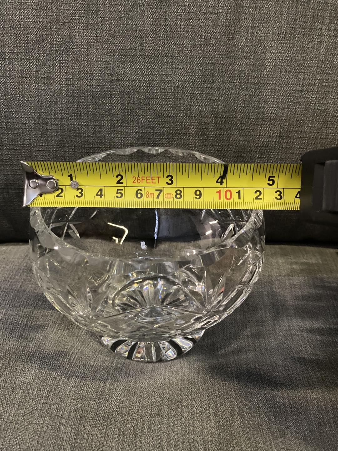 ✨ Vintage Cut Crystal Rose Bowl – Pedestal Base – 12cm Diameter – ✨