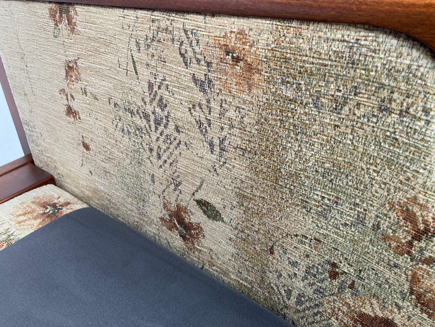 Vintage bergere & oak armchair