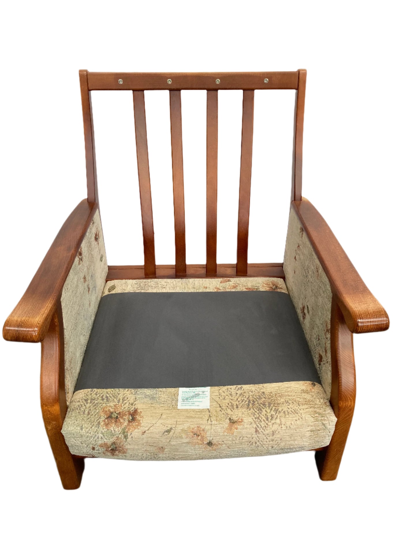 Vintage bergere & oak armchair