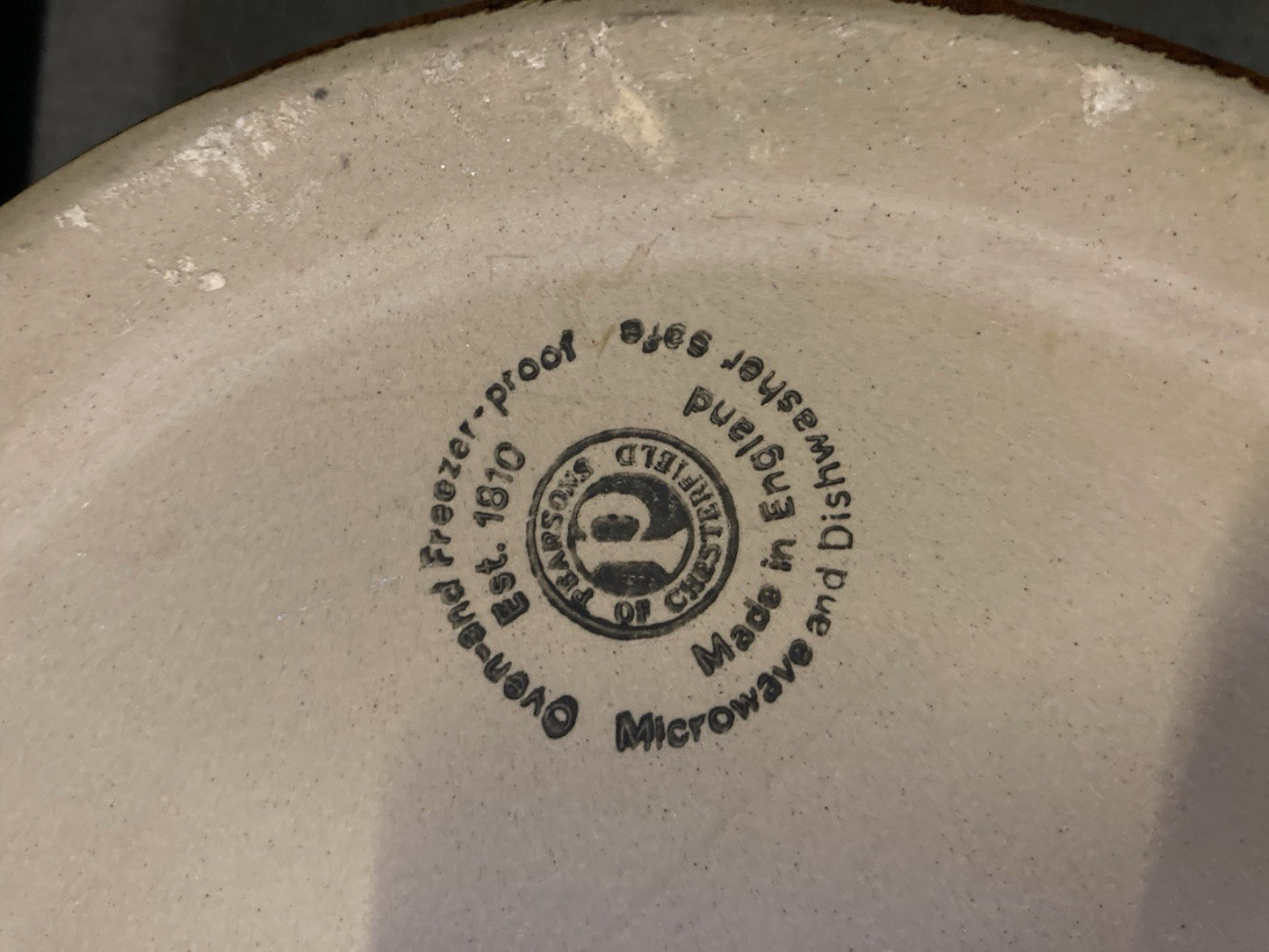 Vintage Pearsons 3.5L Treacle Glaze Stoneware Casserole Dish with Lid – England