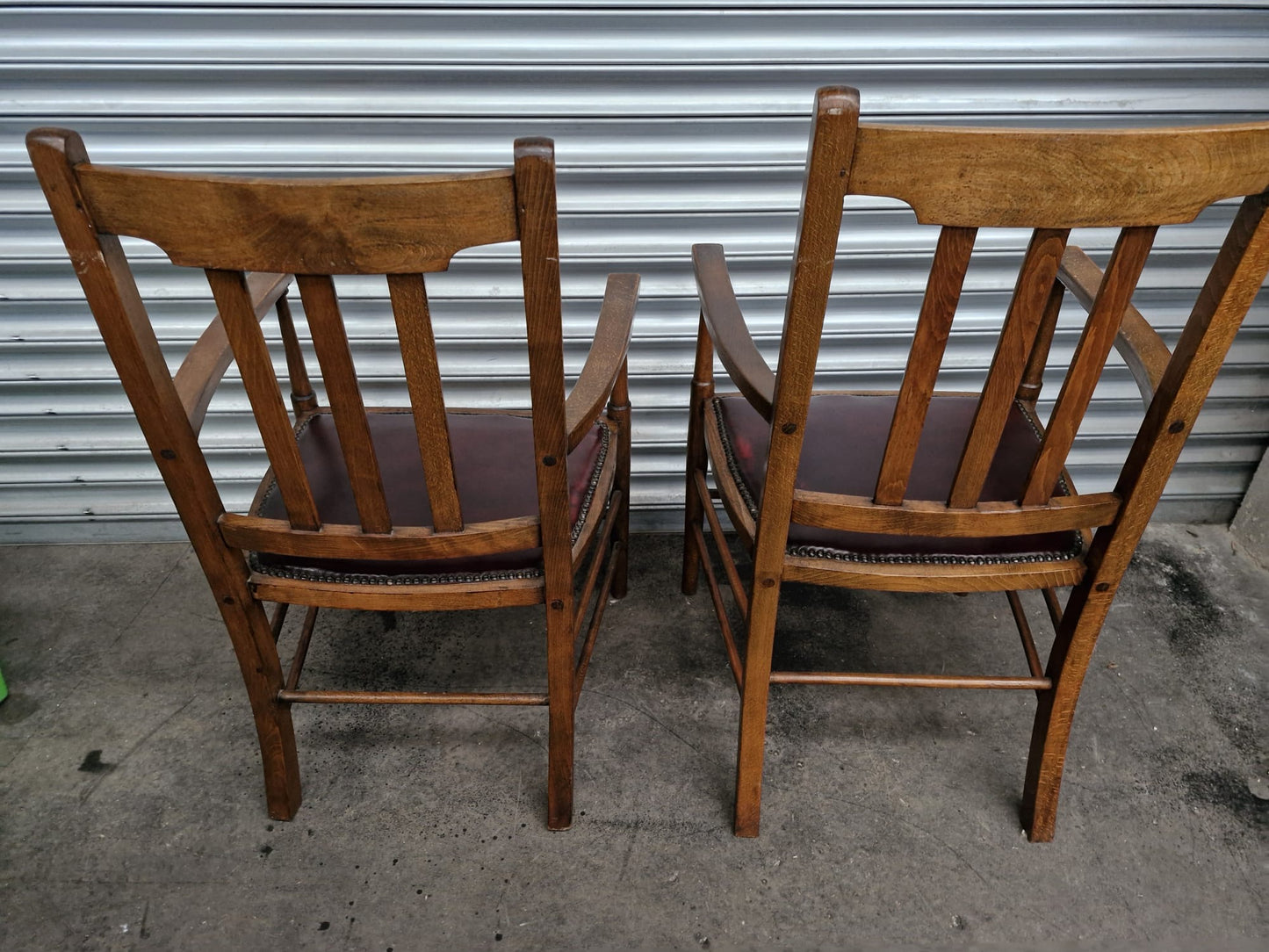 Rare Arts & Crafts Oak Armchairs for Sale - Circa 1900-1910!