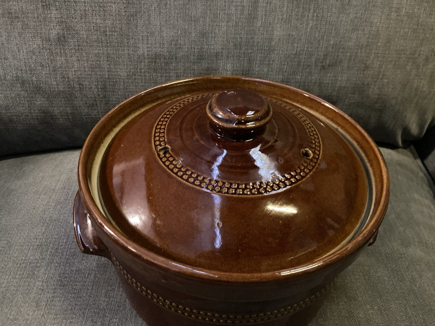 Vintage Pearsons 3.5L Treacle Glaze Stoneware Casserole Dish with Lid – England