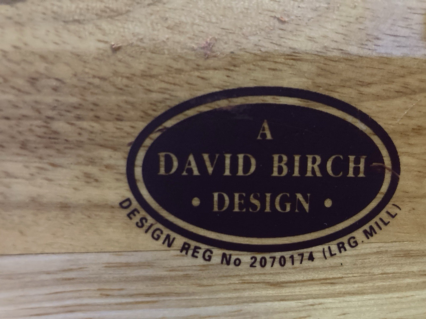 David Birch Vintage Coffee Grinder – Wooden Body, Metal Bowl & Crank, Fruit Tile