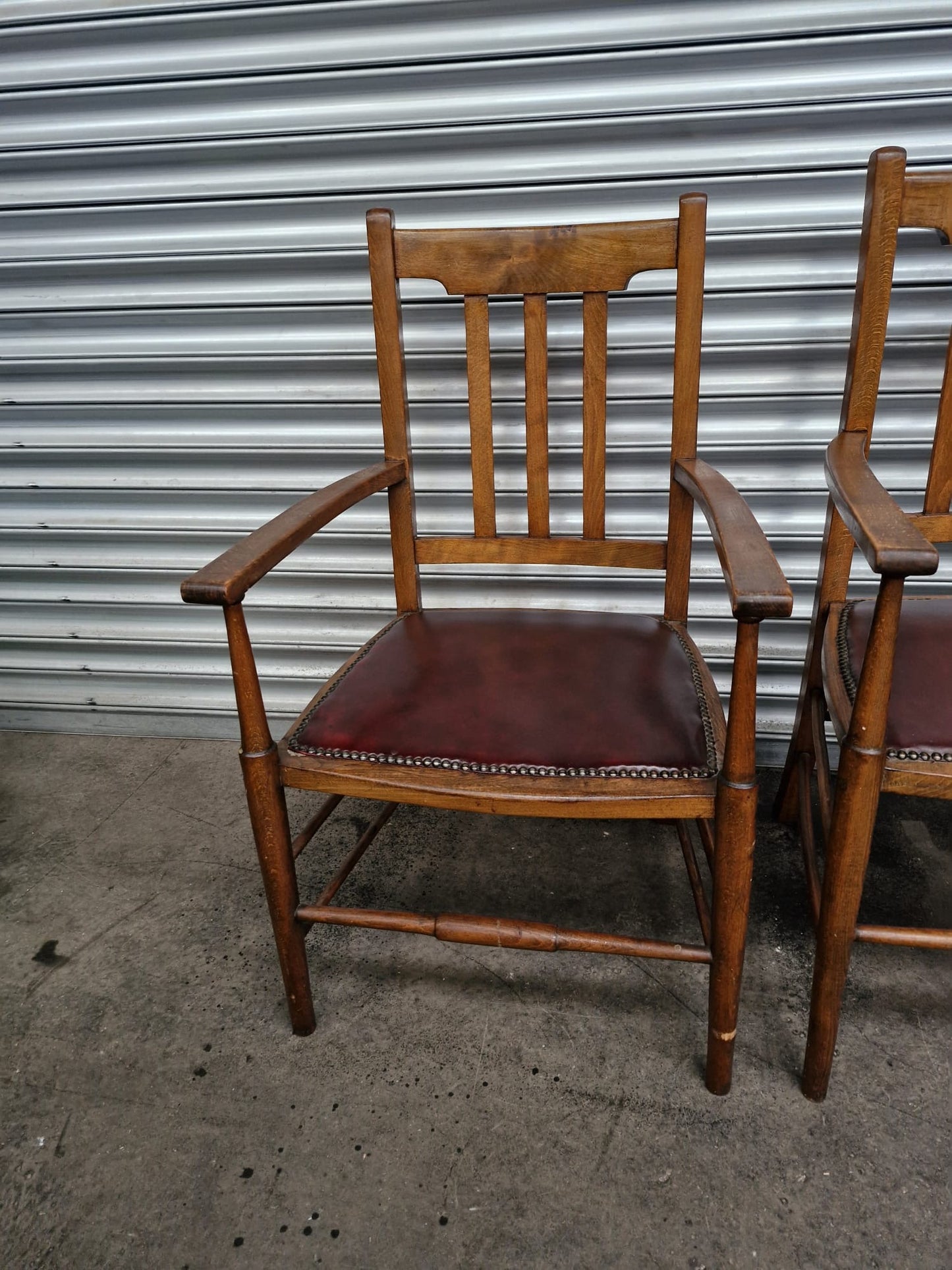 Rare Arts & Crafts Oak Armchairs for Sale - Circa 1900-1910!