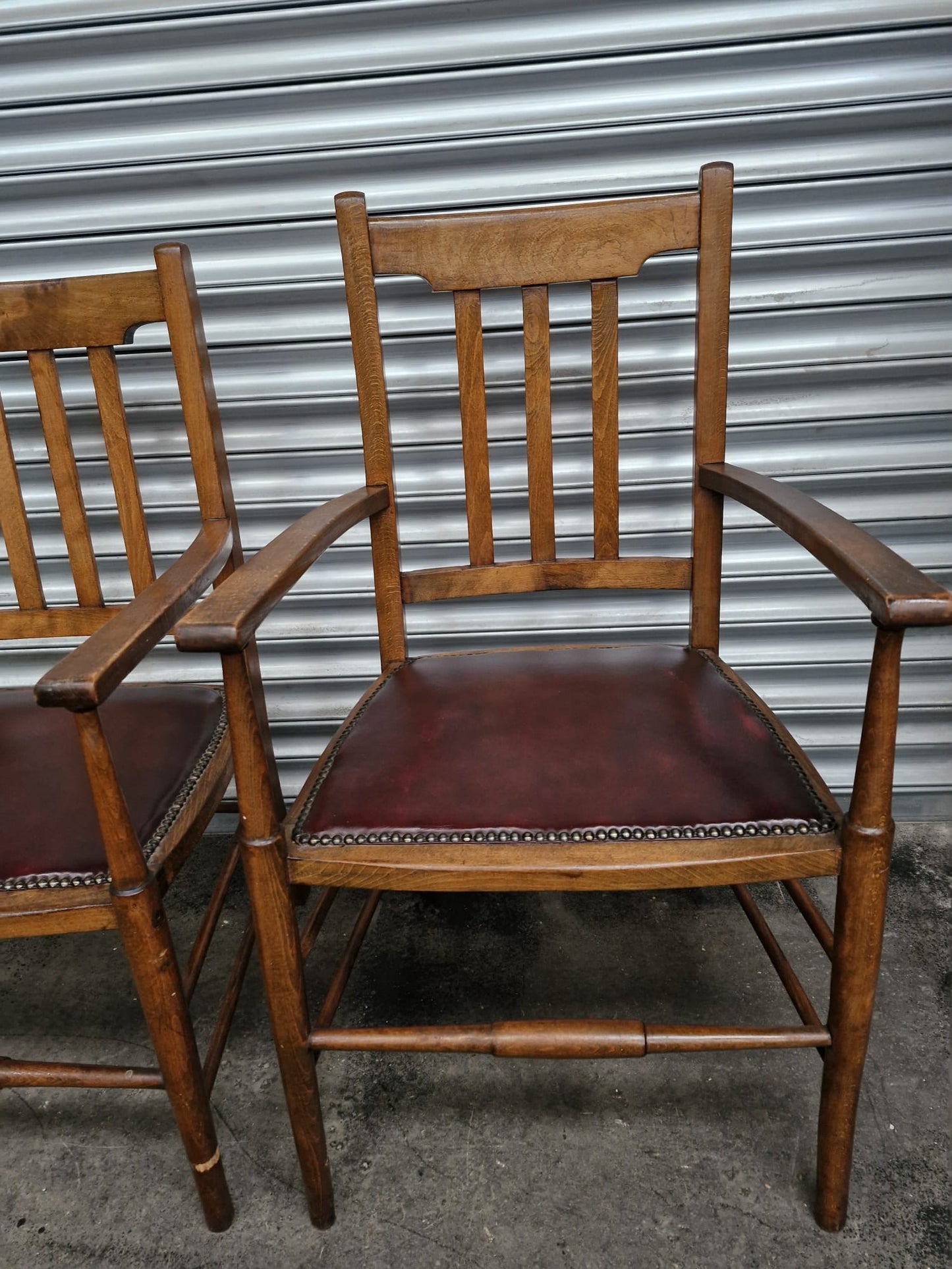 Rare Arts & Crafts Oak Armchairs for Sale - Circa 1900-1910!