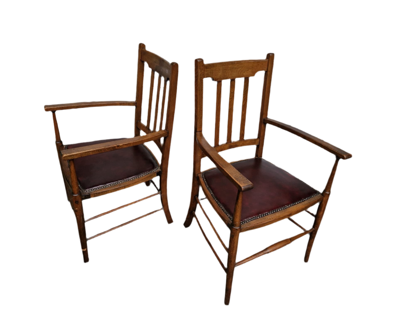 Rare Arts & Crafts Oak Armchairs for Sale - Circa 1900-1910!