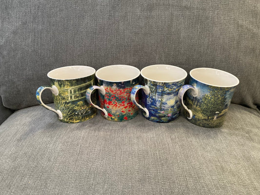 🖼️✨ Claude Monet Mug Set – Fine China, As New! ✨🖼️