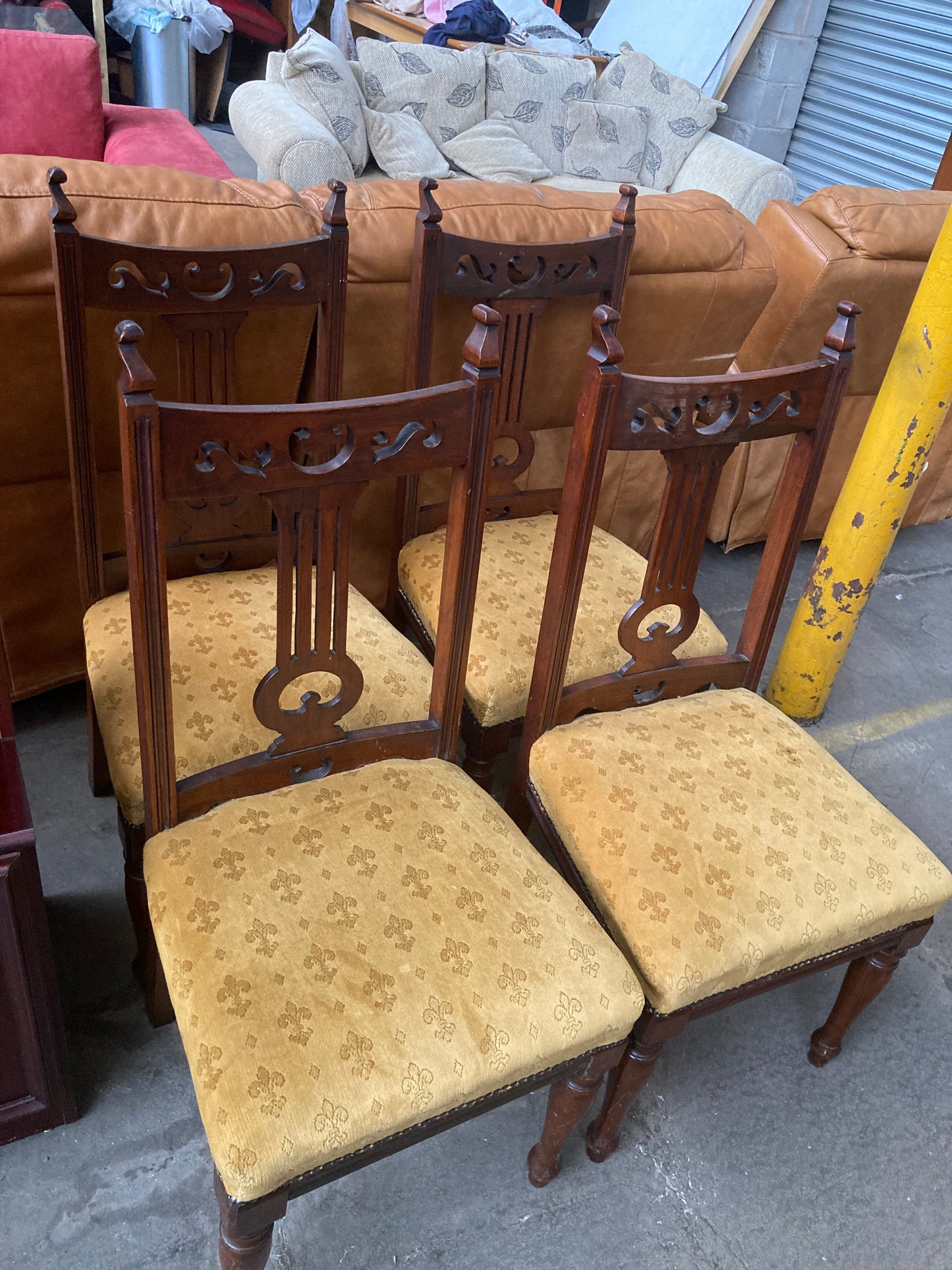 Antique set of 4 dining chairs