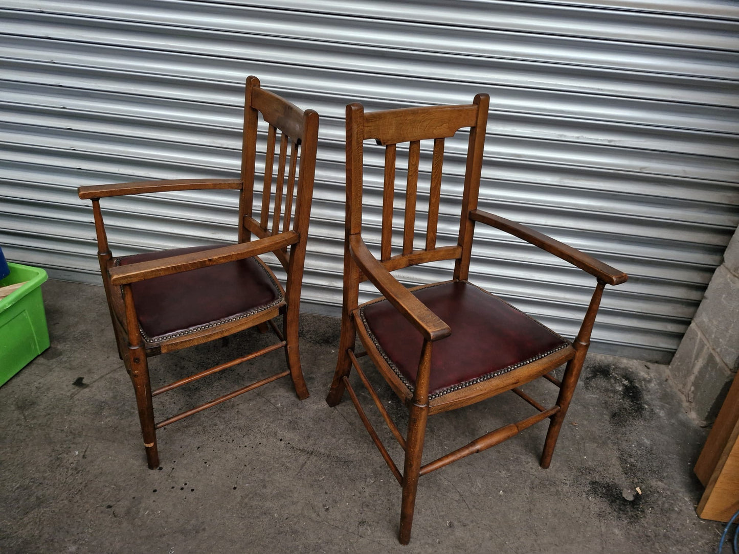 Rare Arts & Crafts Oak Armchairs for Sale - Circa 1900-1910!