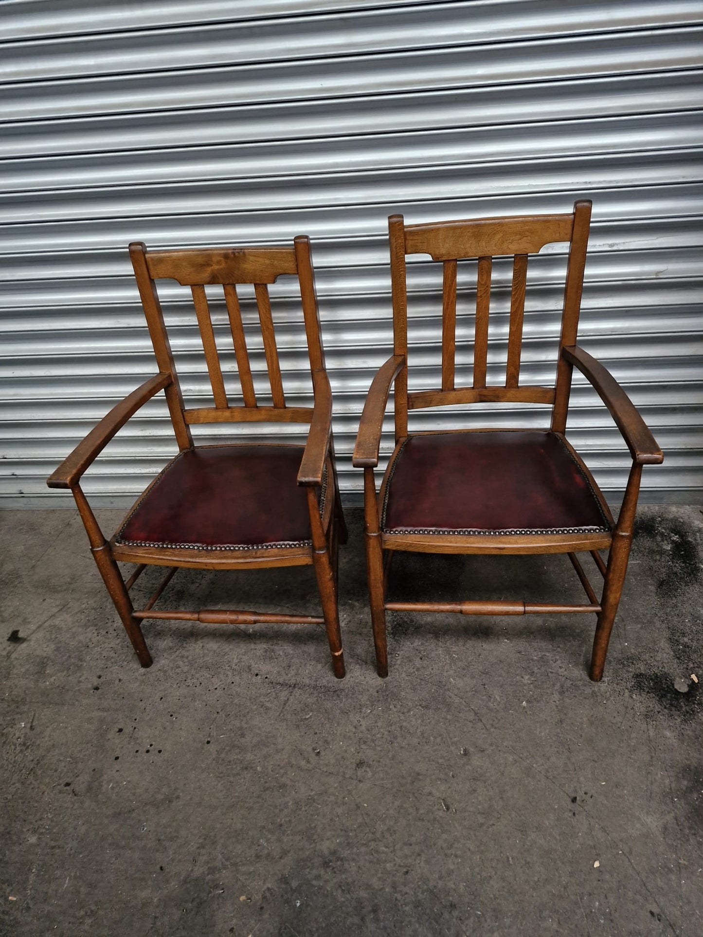 Rare Arts & Crafts Oak Armchairs for Sale - Circa 1900-1910!