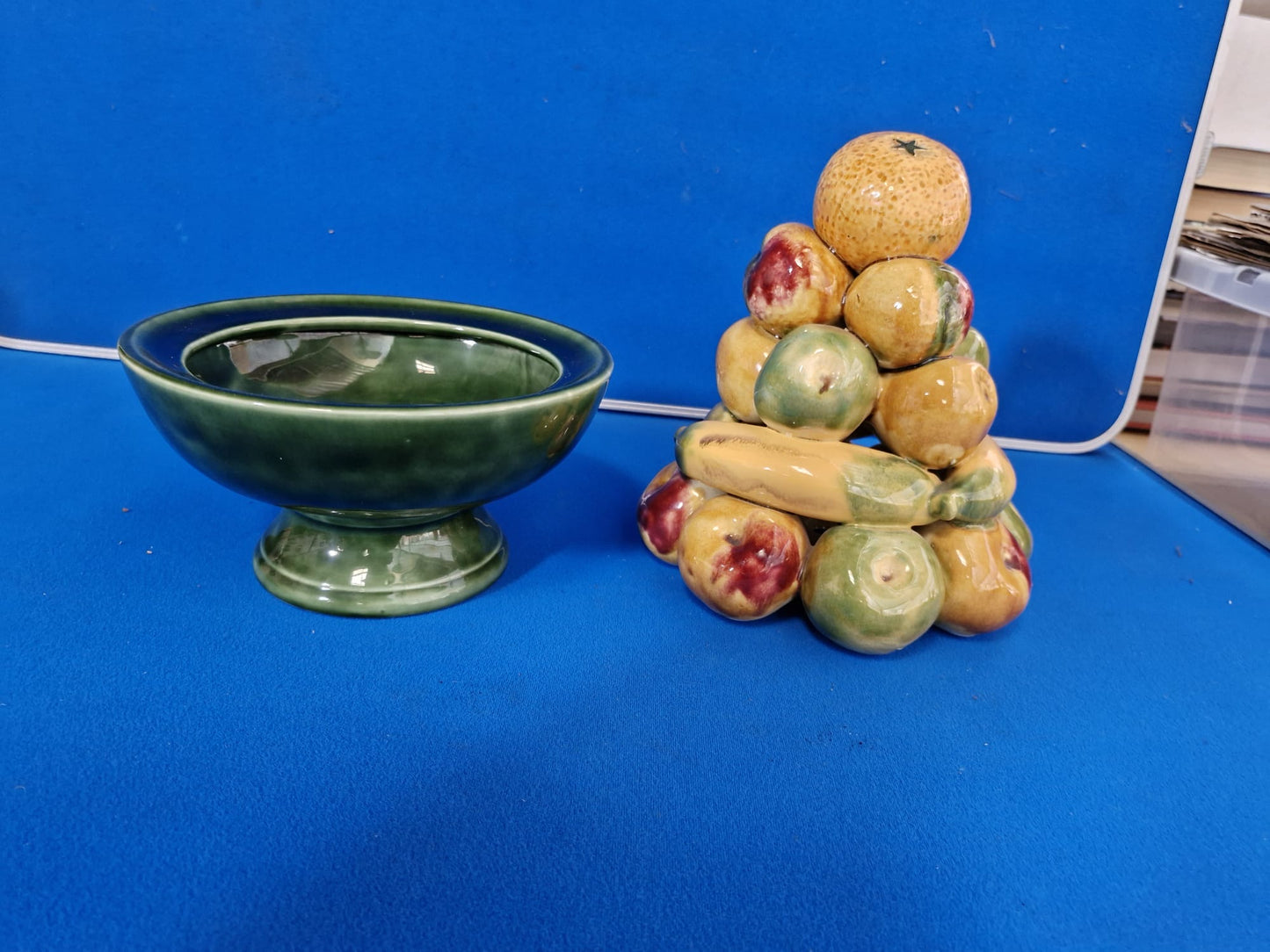 Vintage Majolica Pottery Fruit Topiary Centrepiece from Portugal