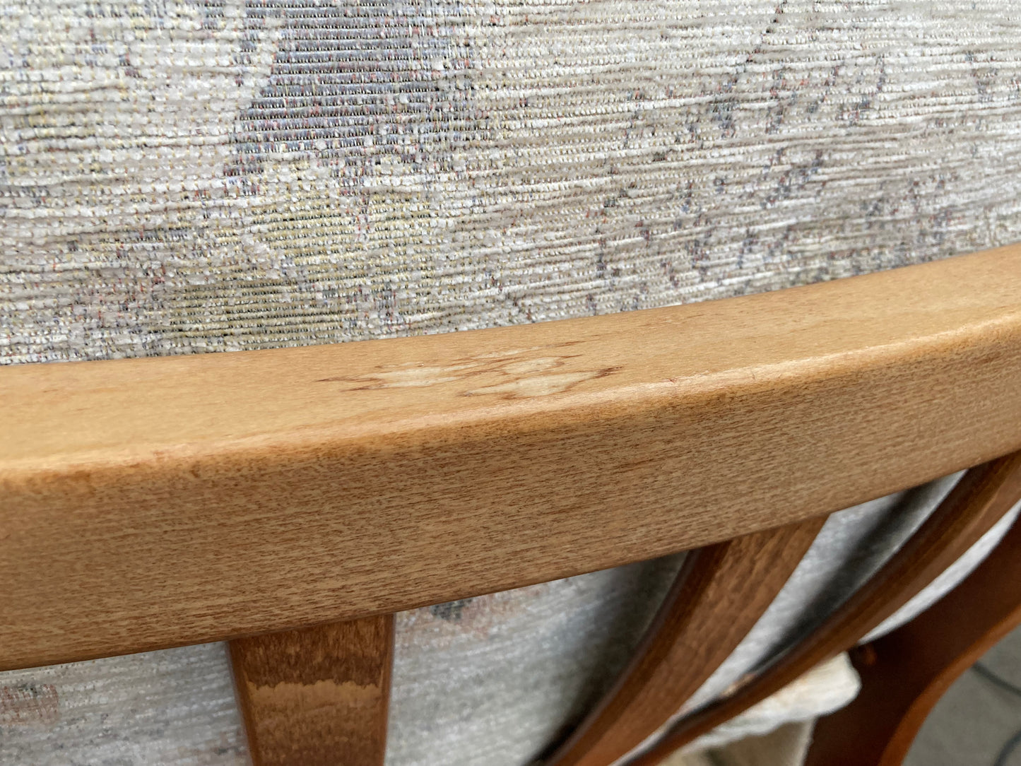 Vintage bergere & oak armchair