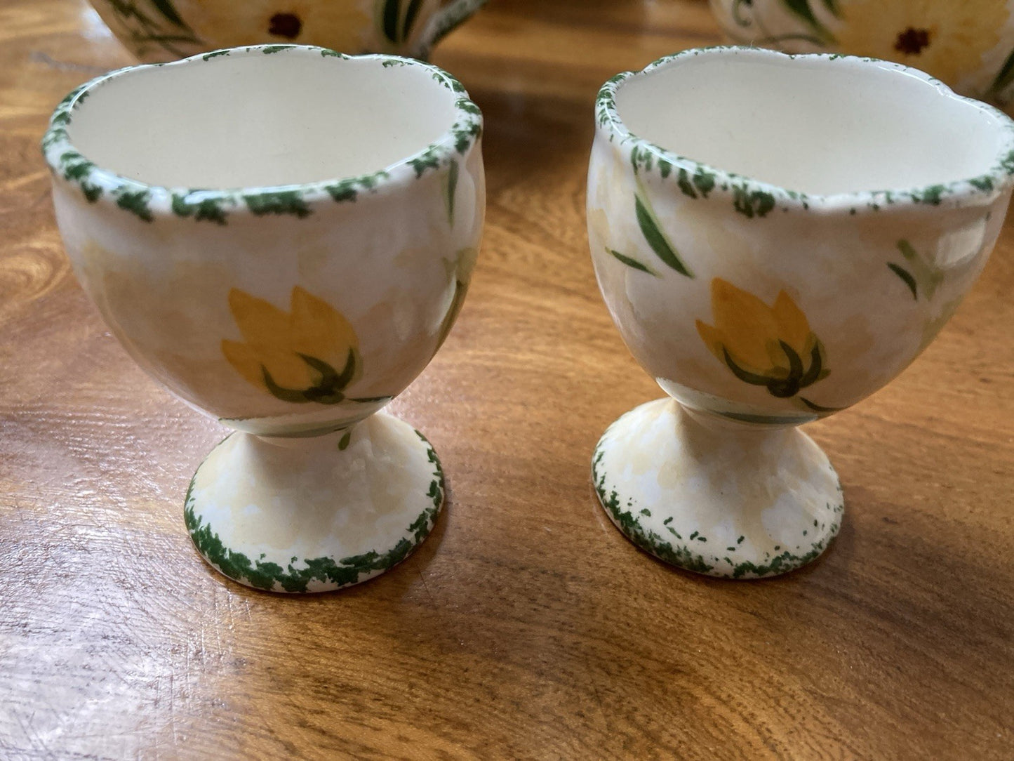 Vintage Obrarte Portugal Sunflower Tea Set – Teapot, Creamer, Sugar Bowl & Cups