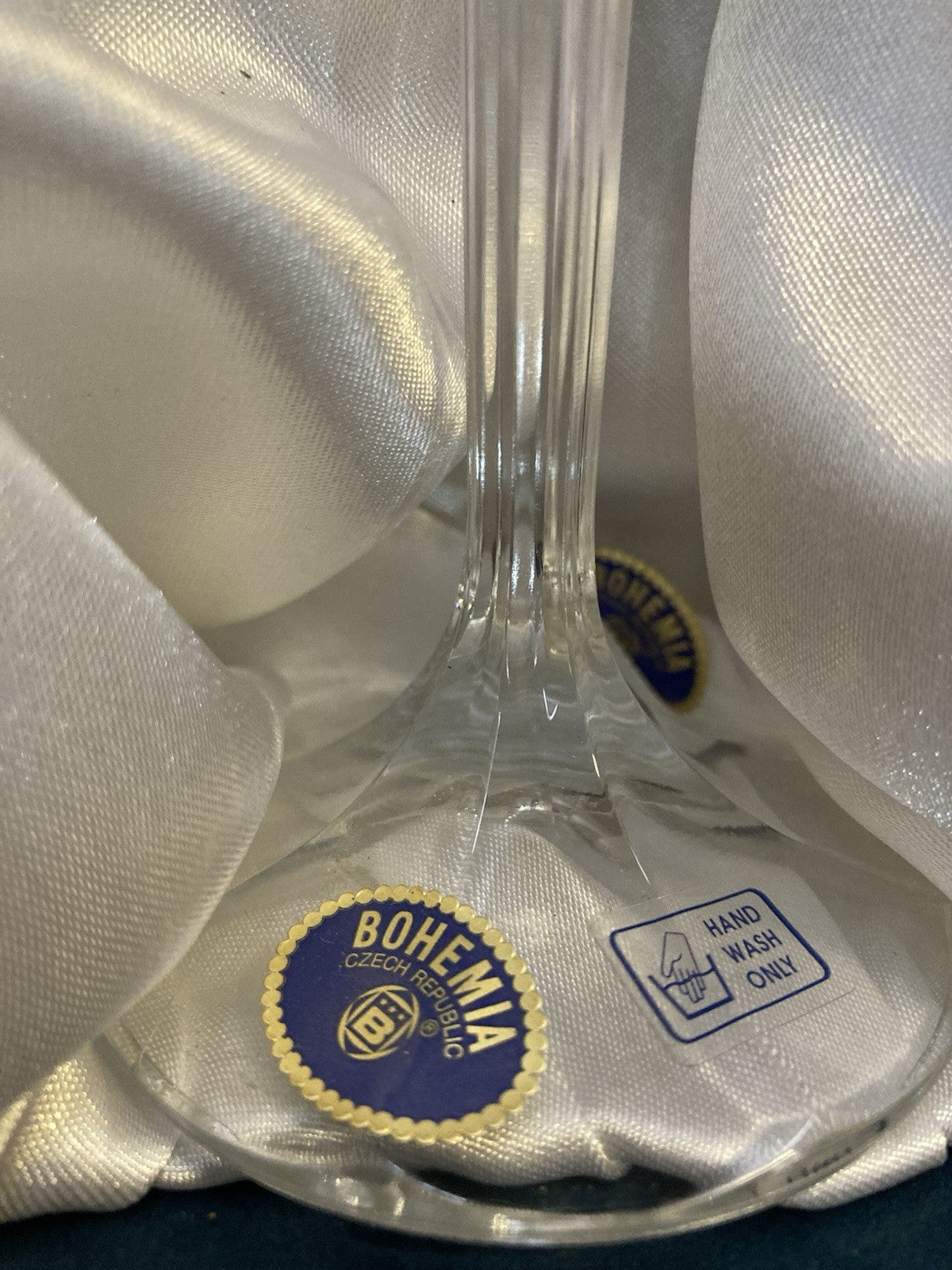 Bohemia Crystalex 25th Anniversary Wine Glasses – Gift Boxed Pair – Unused