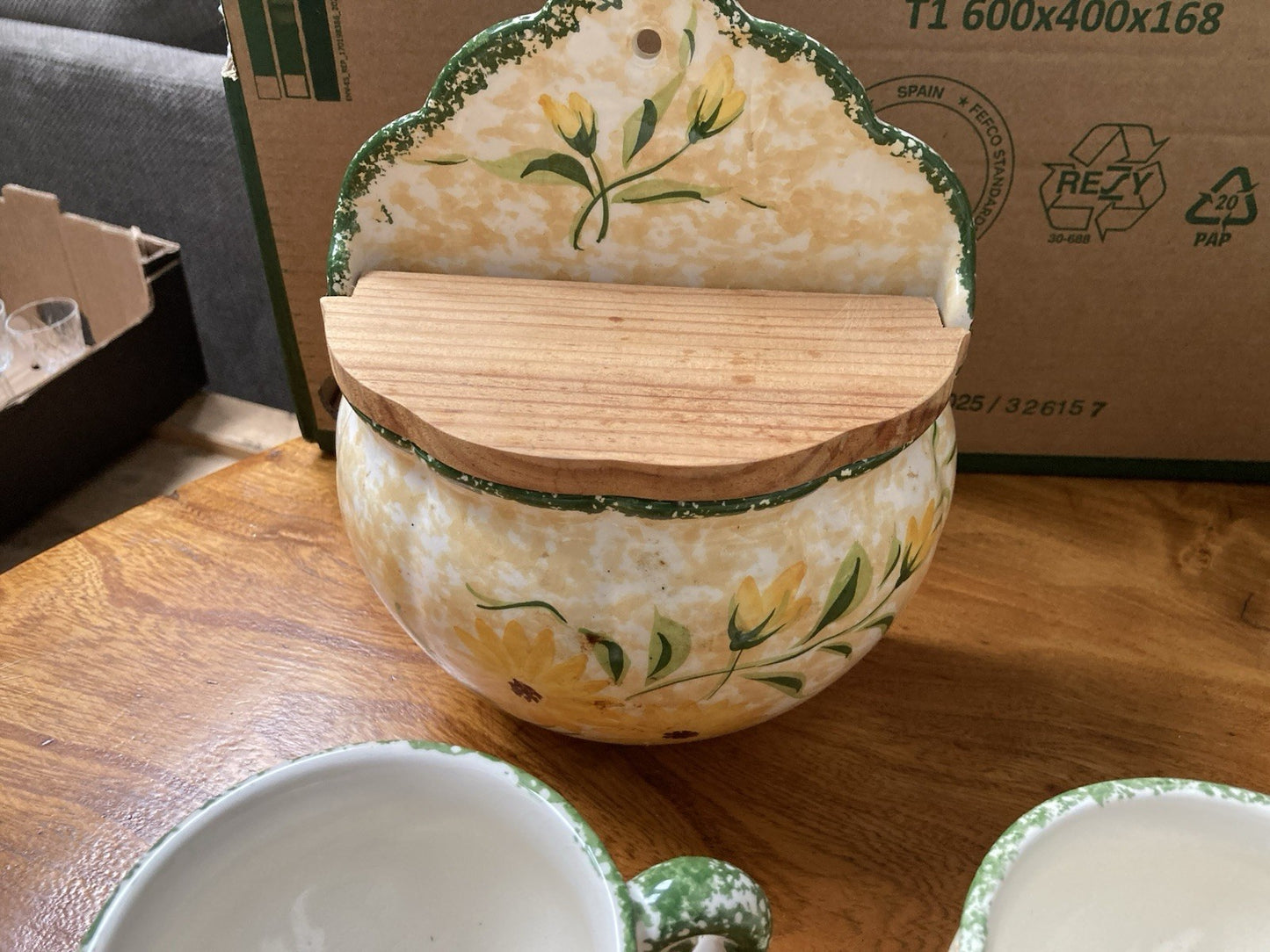 Vintage Obrarte Portugal Sunflower Tea Set – Teapot, Creamer, Sugar Bowl & Cups