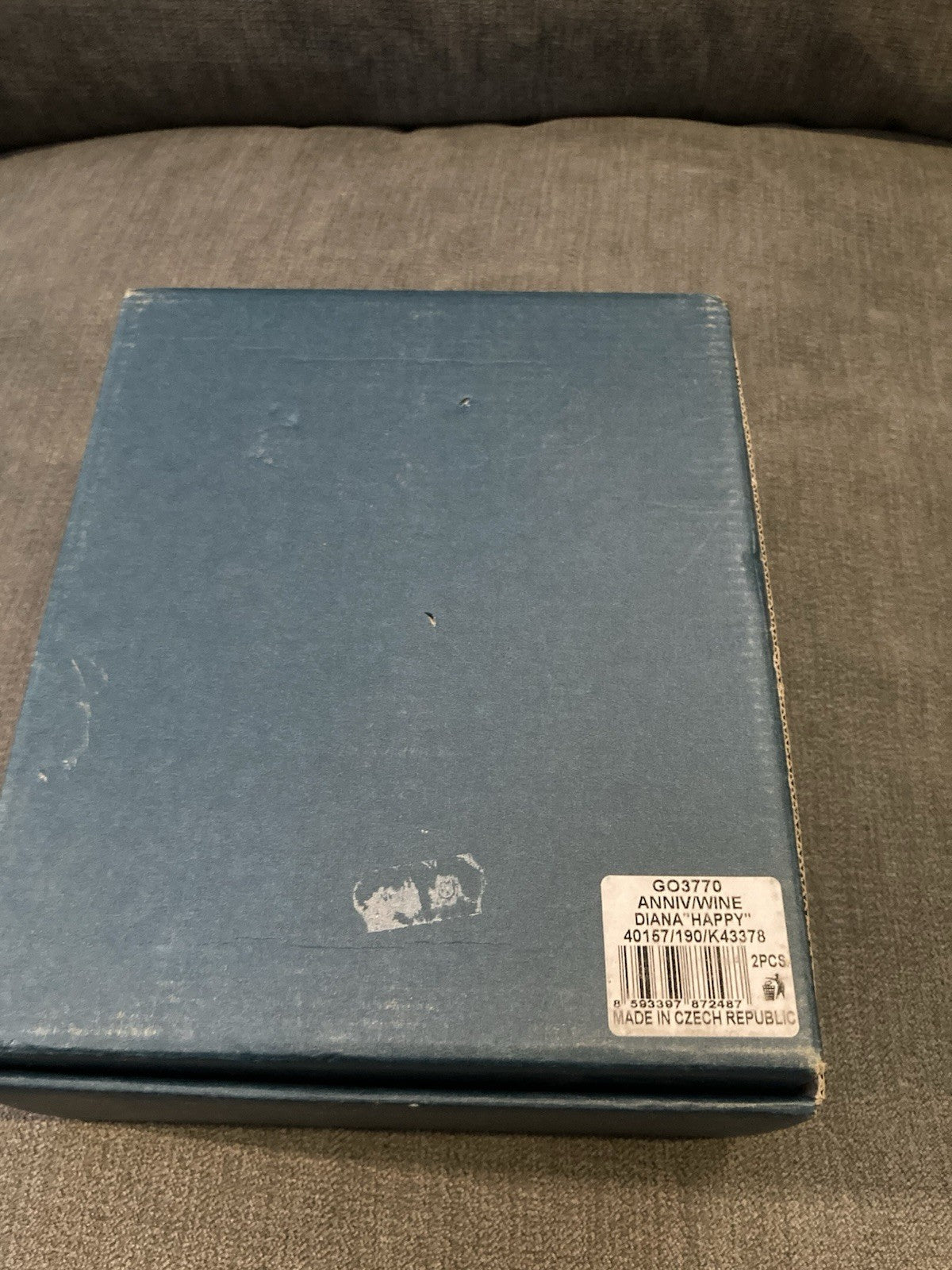 Bohemia Crystalex 25th Anniversary Wine Glasses – Gift Boxed Pair – Unused