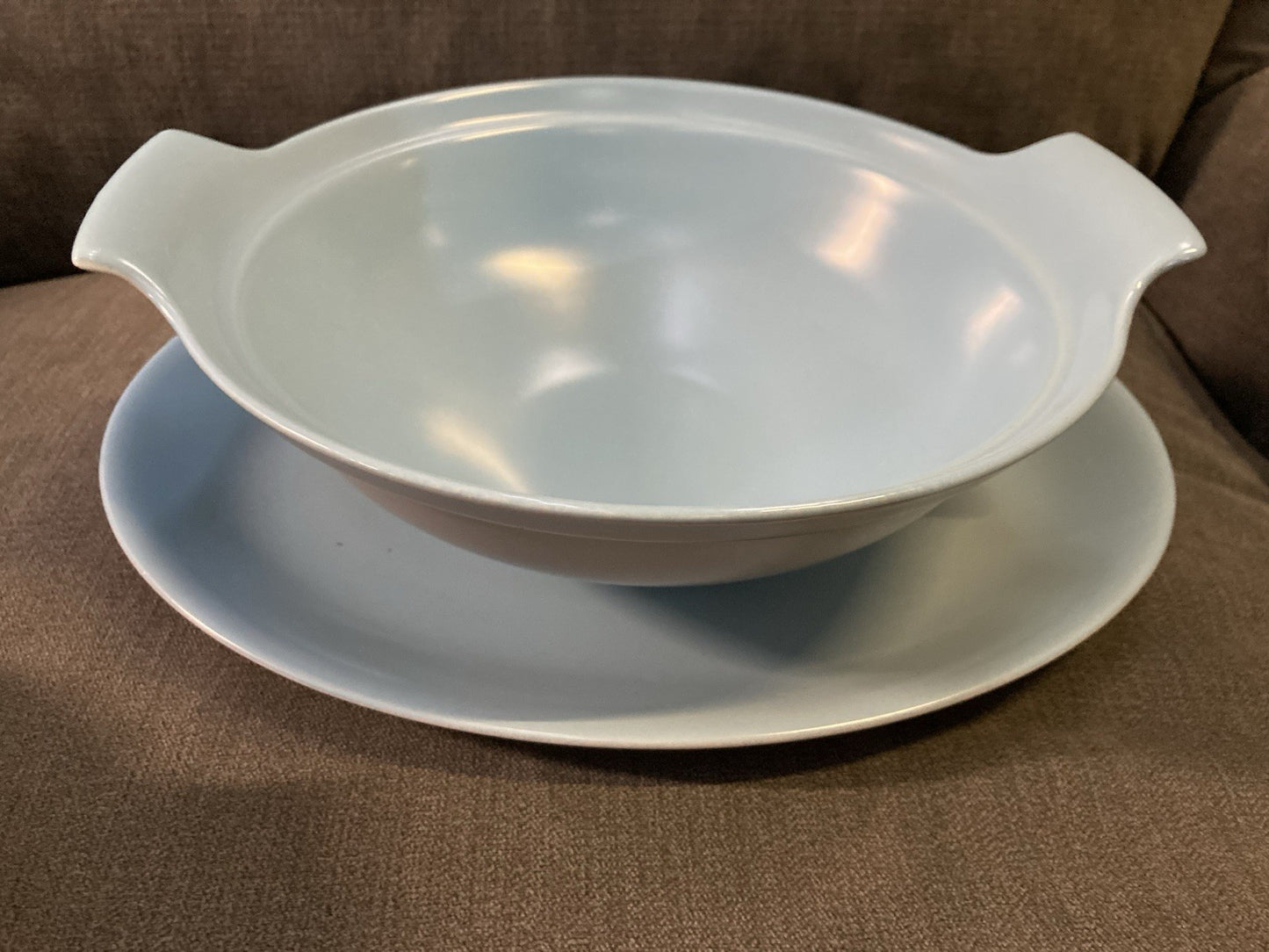 Poole Pottery Twintone  Sky Blue & Dove Grey – Vintage Serving Set